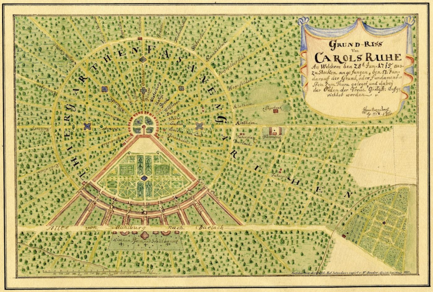 Proposed layout of Karlsruhe from 1718.